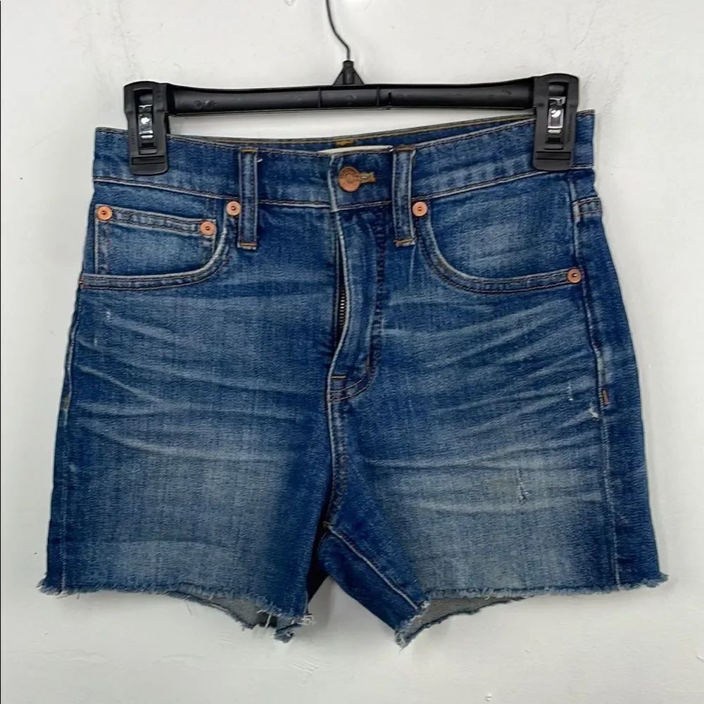 Madewell Classic Blue Denim Shorts with raw hem size 23